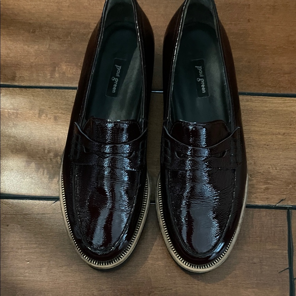Paul Green Women's Shiny Dark Brown Loafers